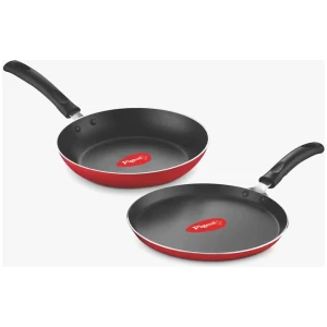 Red Aluminium Nonstick 250 mm Flat Tawa