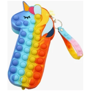 Unicorn Pop it Multicolor Silicone Pencil Box
